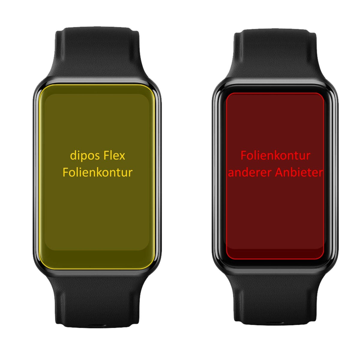 3x 3D Full Cover Schutzfolie für Oppo Watch Free