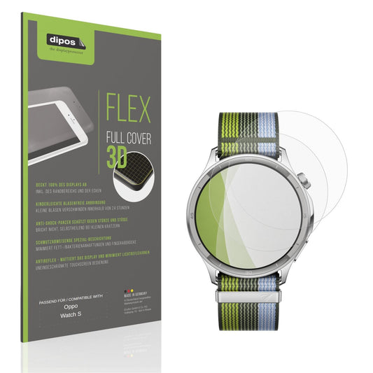 Matte Displayschutzfolie von dipos passend für Oppo Watch S, 100% Displayabdeckung und blasenfreie Montage