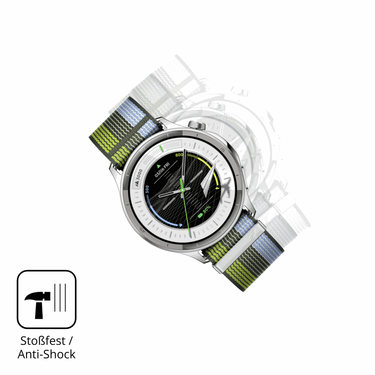 Schutz gegen Kratzer auf dem Oppo Watch S Glas durch Schlüssel oder Ähnliches