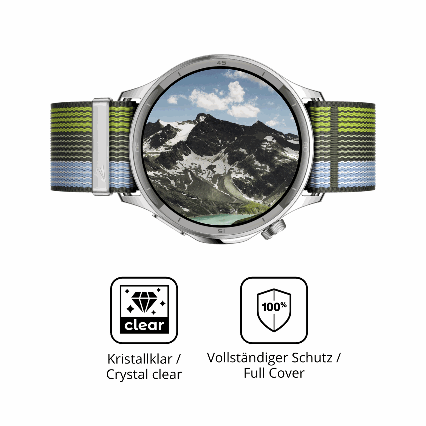 Dünne und klare Folie passend zugeschnitten für Oppo Watch S
