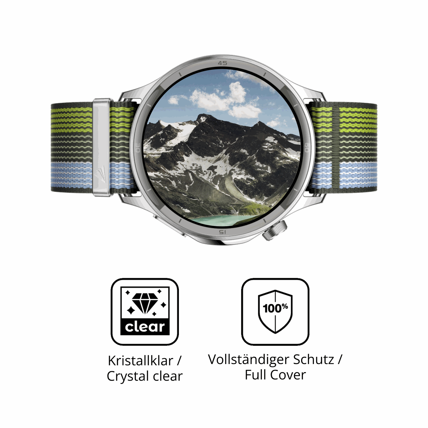 Dünne und klare Folie passend zugeschnitten für Oppo Watch S