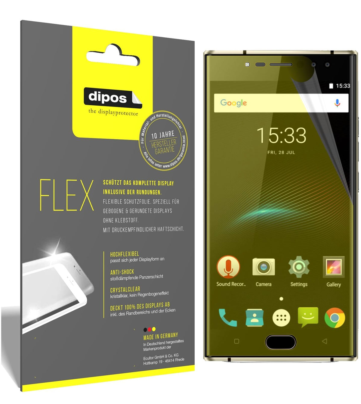dipos Displayschutz für Oukitel K3, transparente Oberfläche, geringe Dicke und perfekte Passform