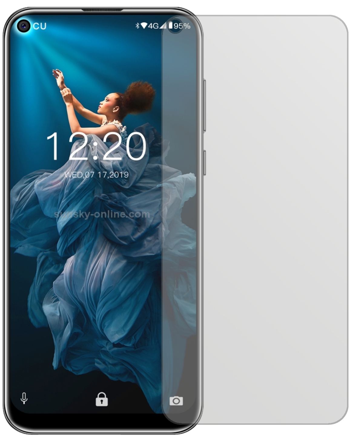 OukitelC17 Pro mit aufgebrachter dipos Displayschutzfolie, die lästige Fingerabdrücke minimiert