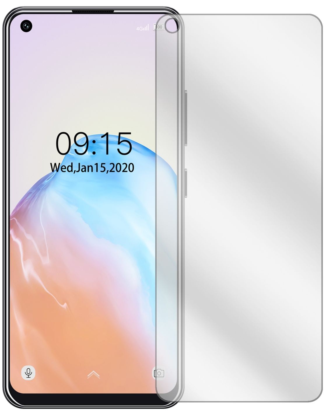 OukitelC18 Pro mit aufgebrachter dipos Displayschutzfolie, glasklare Darstellung ohne Einschränkungen