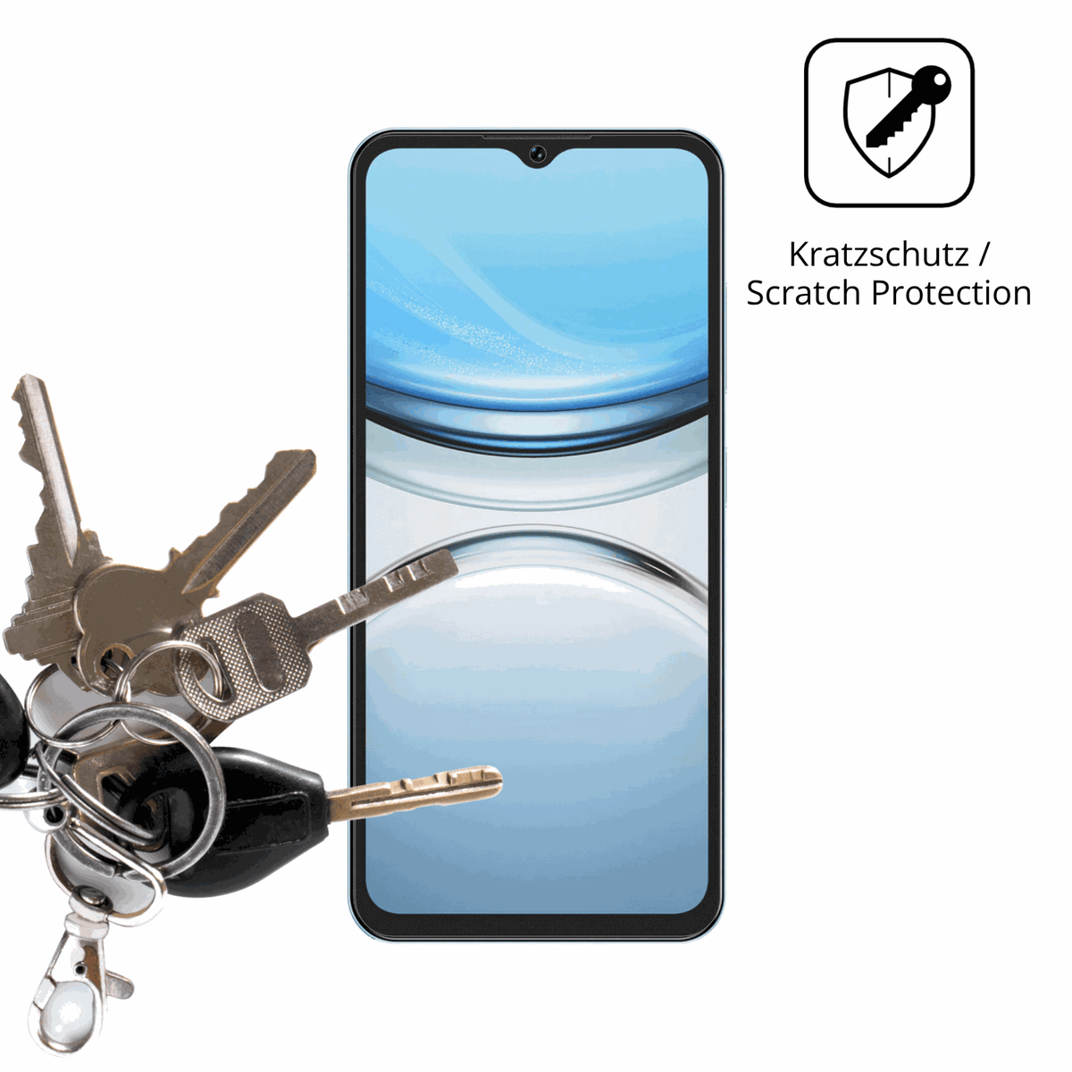 Schutz gegen Kratzer auf dem Oukitel C2 Glas durch Schlüssel oder Ähnliches