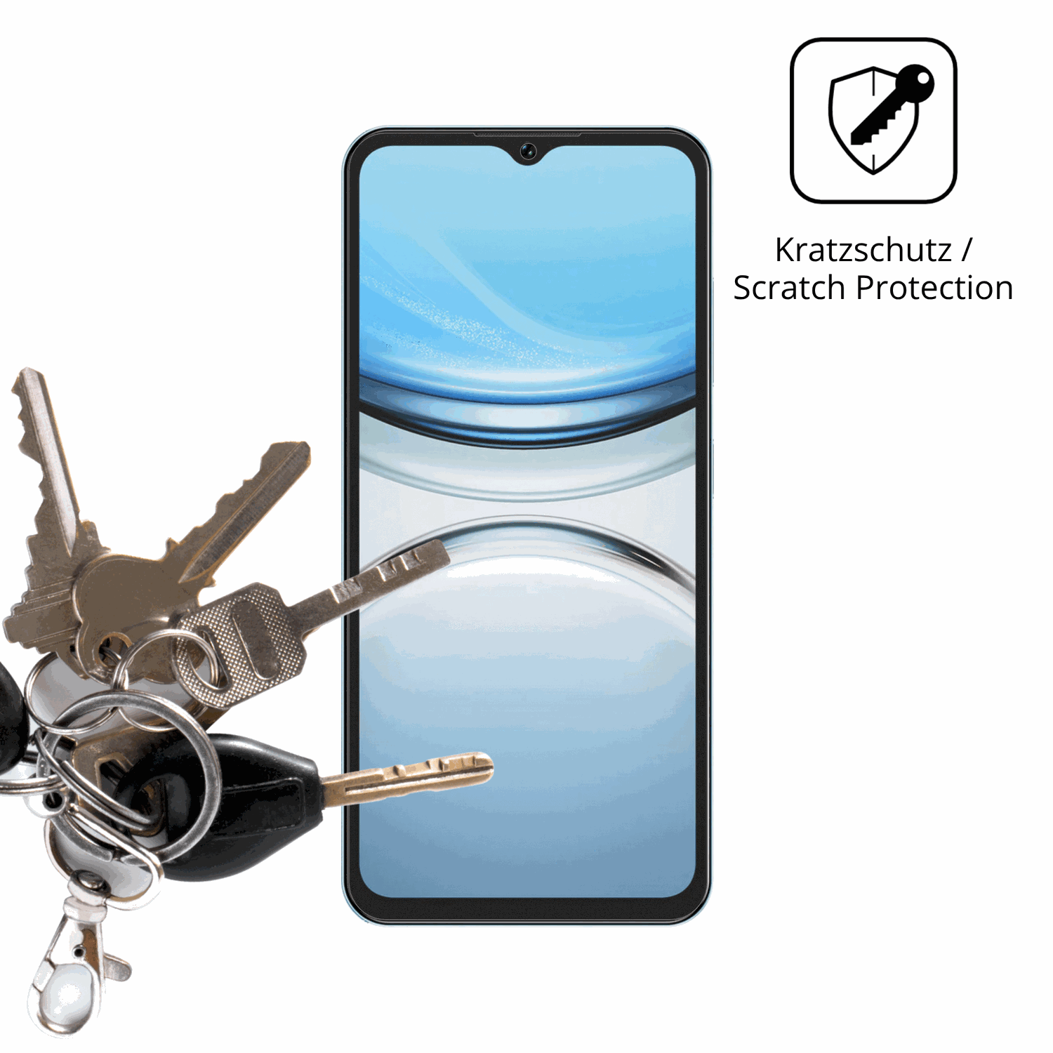 Schutz gegen Kratzer auf dem Oukitel C2 Glas durch Schlüssel oder Ähnliches