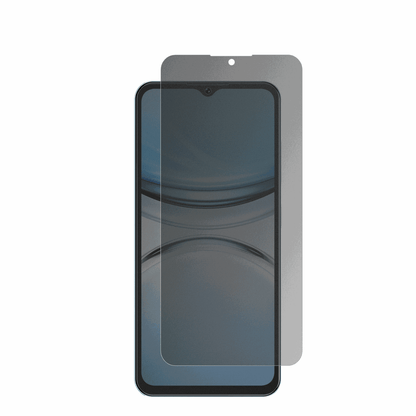 OukitelC2 mit aufgebrachtem dipos Displayschutz, der seitliche Einblicke blockiert