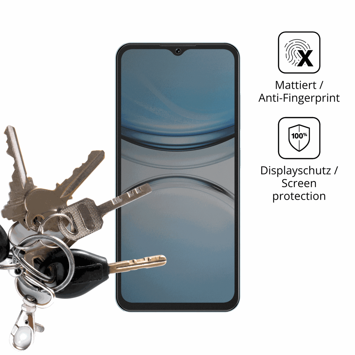 dipos Displayschutz für Oukitel C2, mattierte Oberfläche, Blickschutzfilter und perfekter Passform