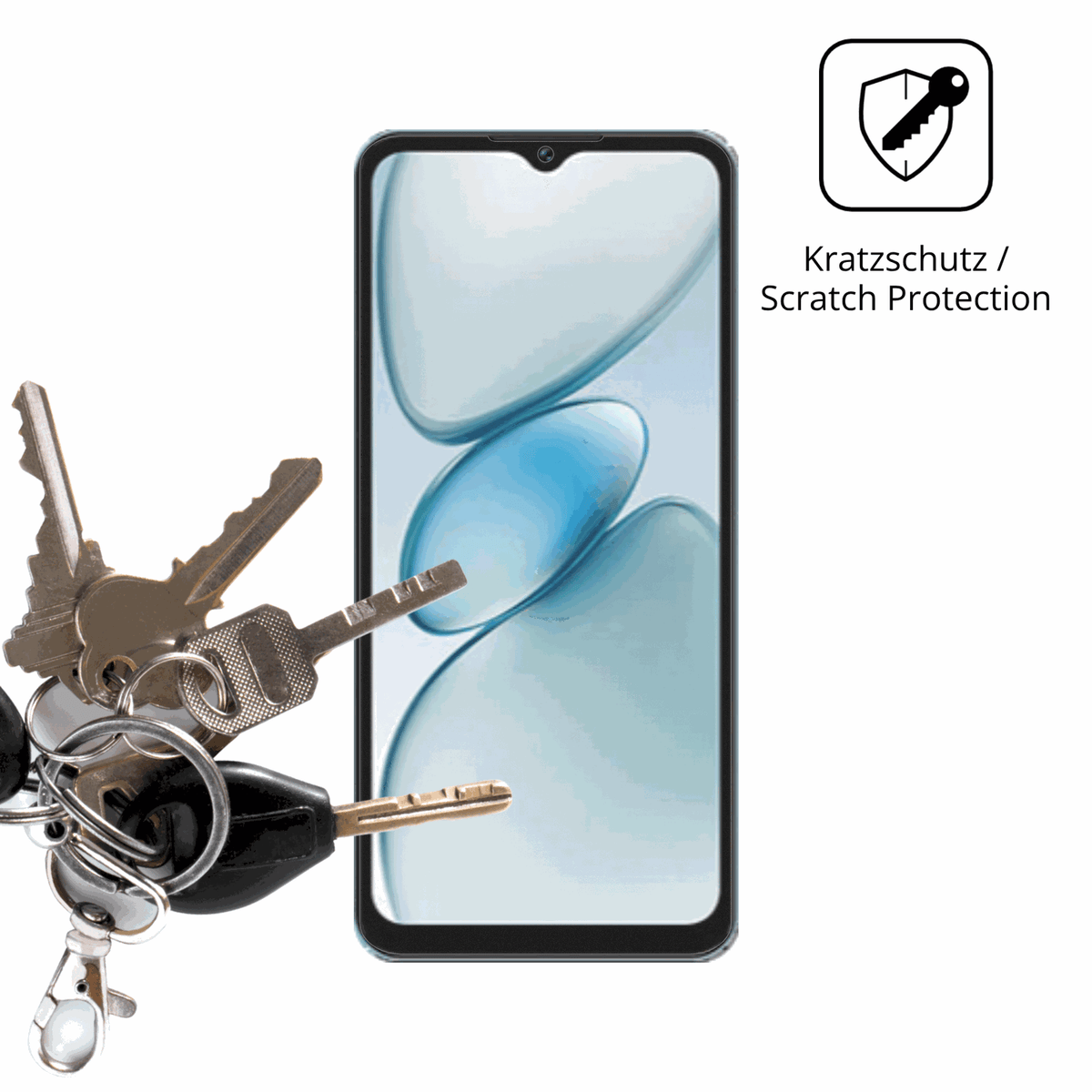 Schutz gegen Kratzer auf dem Oukitel C5 Glas durch Schlüssel oder Ähnliches