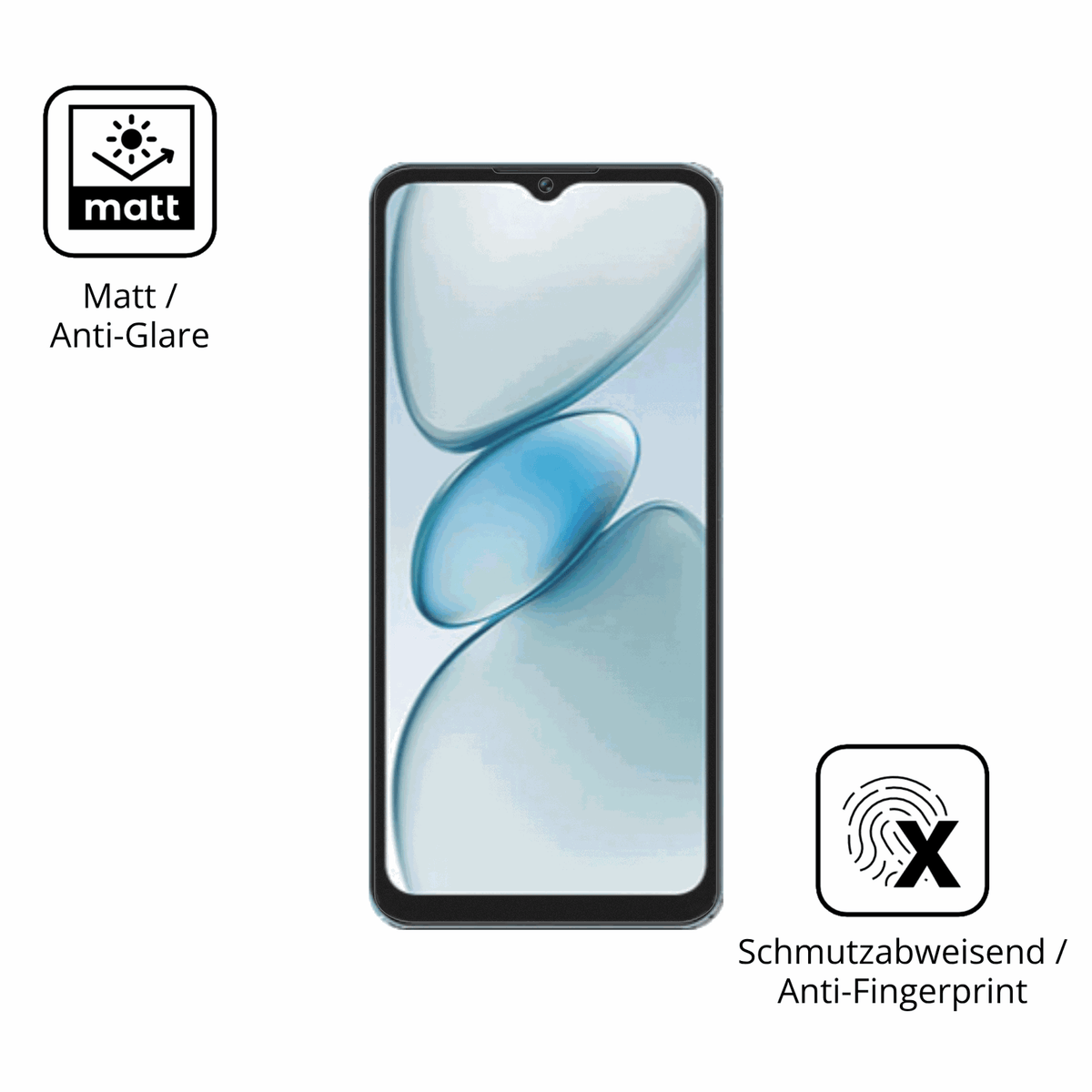 Dünne und entspiegelnde Folie passend zugeschnitten für Oukitel C5