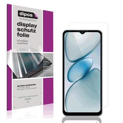 Klare Displayschutzfolie von dipos passend für Oukitel C5, präziser Zuschnitt und blasenfrei montiert