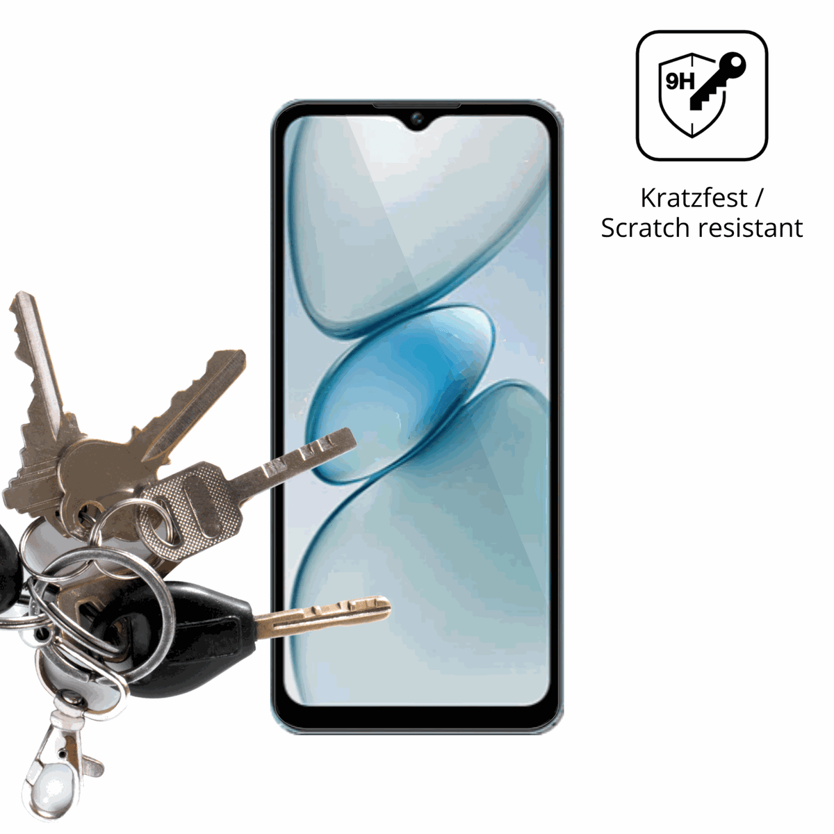 dipos Displayschutz für Oukitel C5, transparente Oberfläche, perfekte Passform auch für die Rundungen