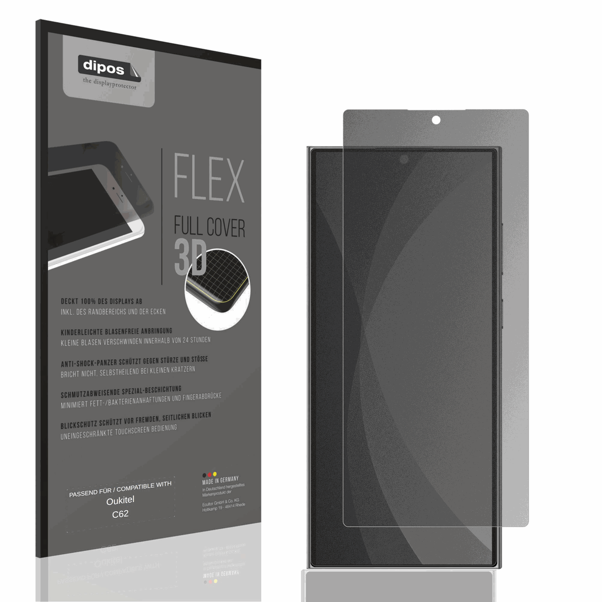 Full Cover Privacy Blickschutzfolie für Oukitel C62