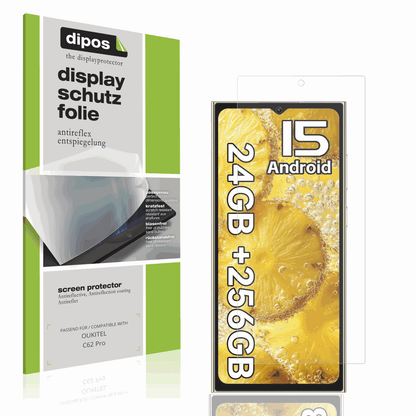 Matte Displayschutzfolie von dipos passend für OUKITEL C62 Pro, präziser Zuschnitt und blasenfrei montiert