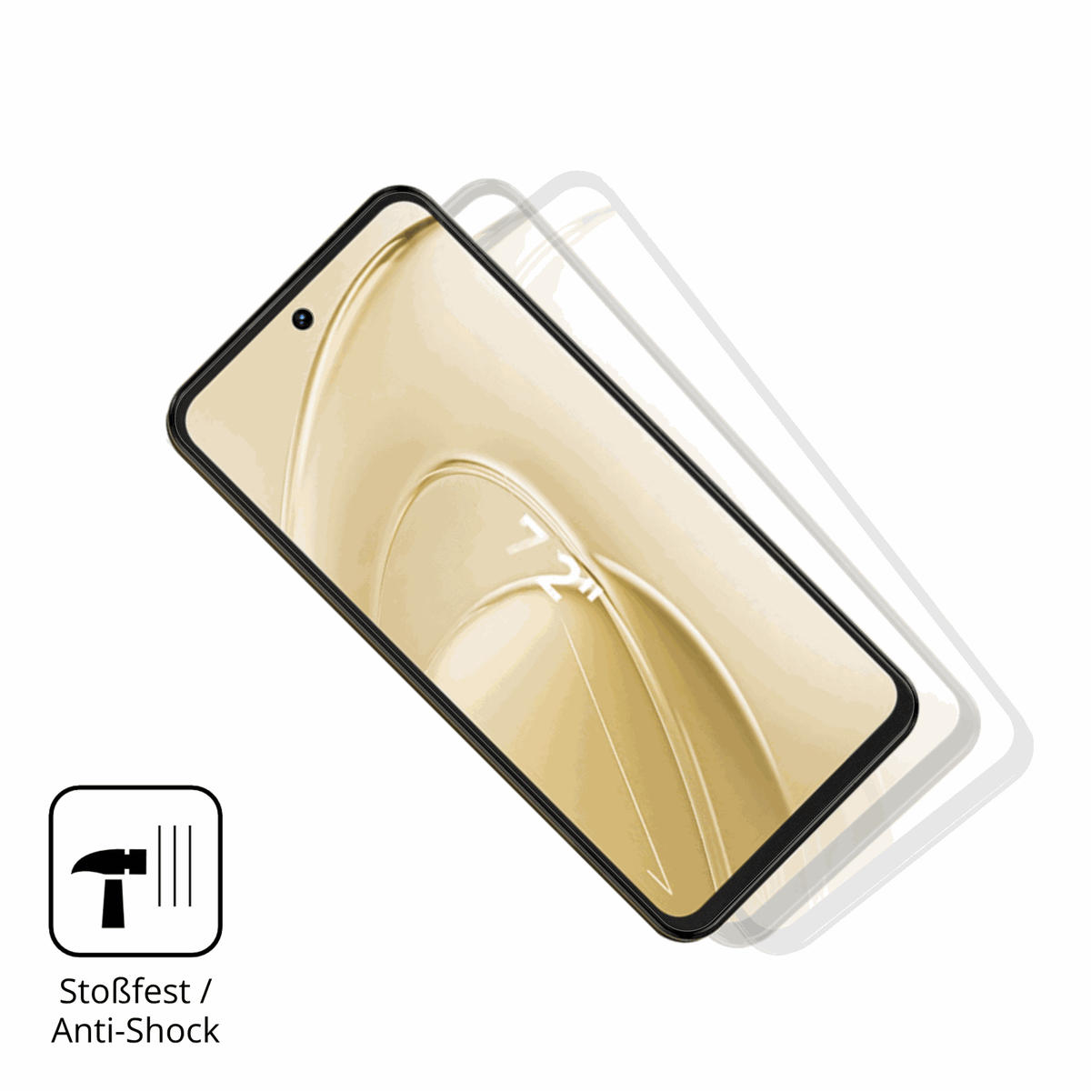 Schutz gegen Kratzer auf dem Oukitel C68 Plus Glas durch Schlüssel, Stöße gegen die Tischkante oder Stürze