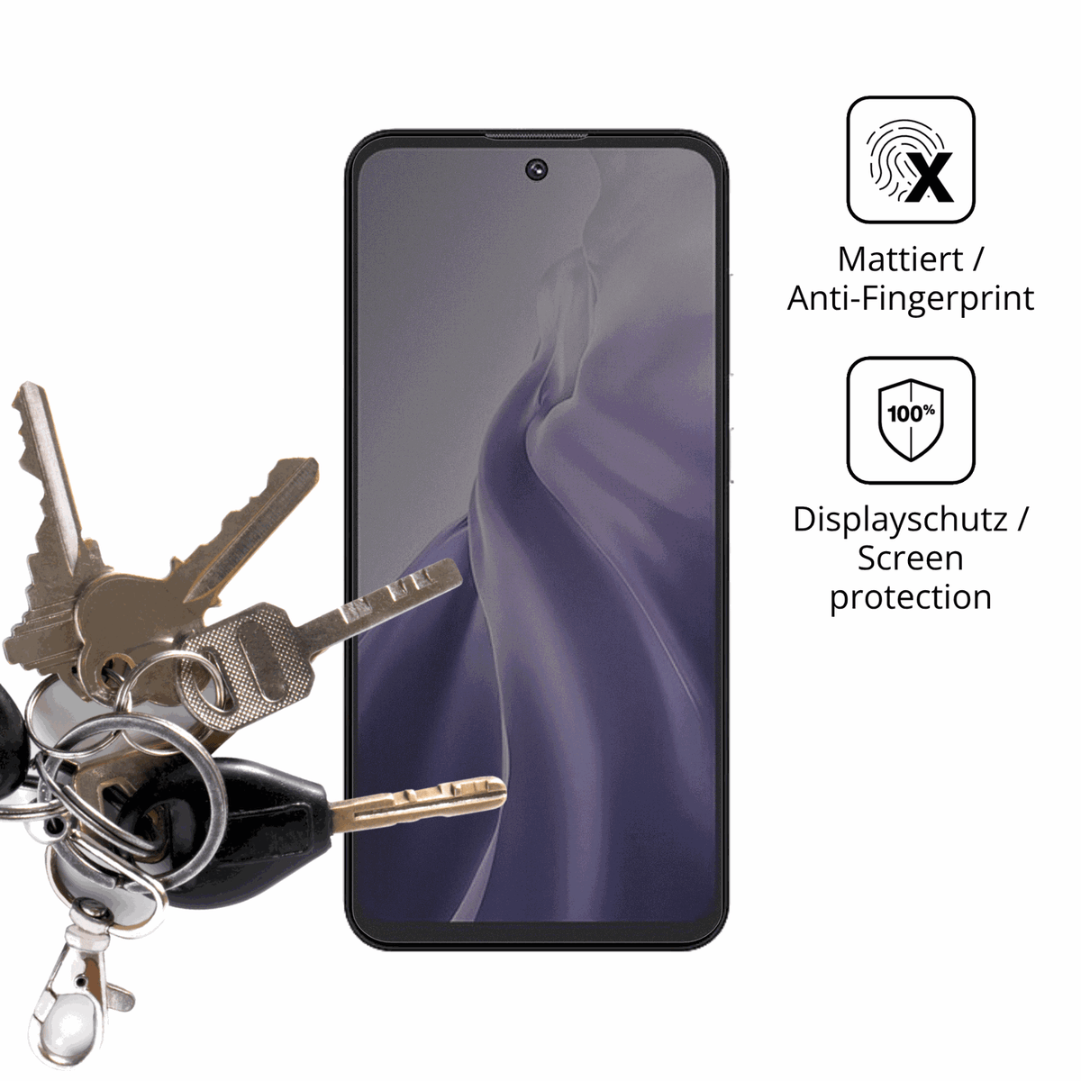 dipos Displayschutz für oukitelc69, mattierte Oberfläche, Blickschutzfilter und perfekter Passform