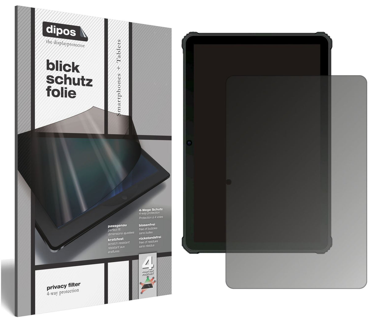 Blickschutzfolie von dipos passend für Oukitel RT1, präziser Zuschnitt und blasenfrei montiert