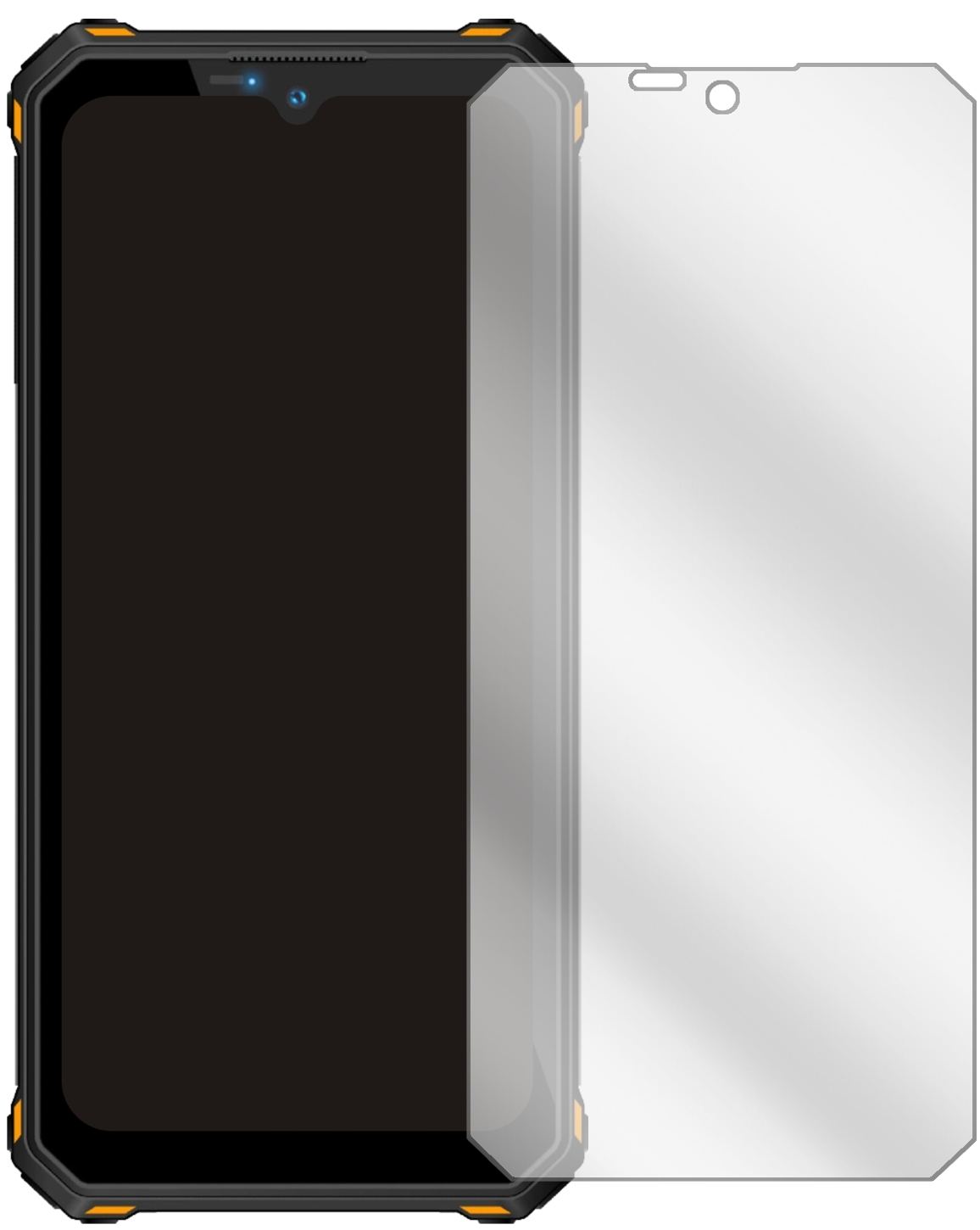 OukitelW15 mit aufgebrachter dipos Displayschutzfolie, glasklare Darstellung ohne Einschränkungen