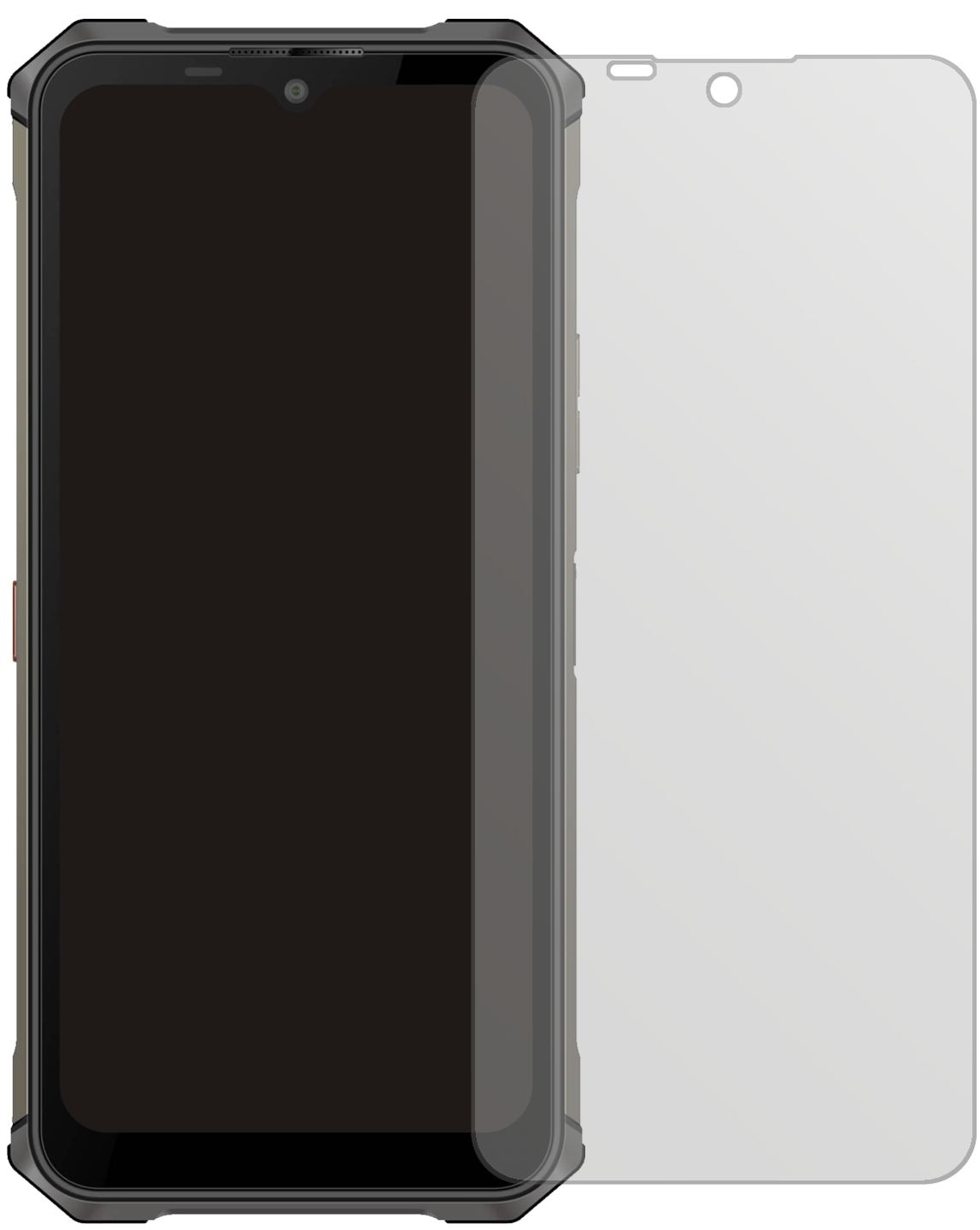 OukitelWP13 mit aufgebrachter dipos Displayschutzfolie, die lästige Fingerabdrücke minimiert