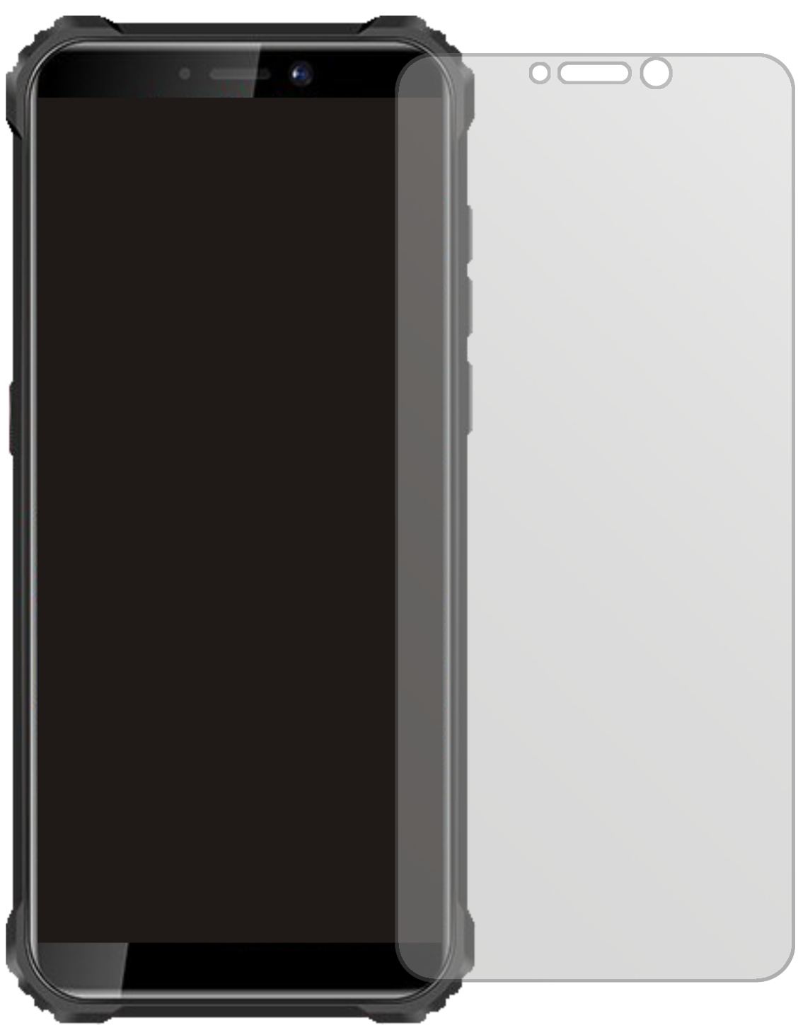 OukitelWP5 Pro (2020) mit aufgebrachter dipos Displayschutzfolie, die lästige Fingerabdrücke minimiert