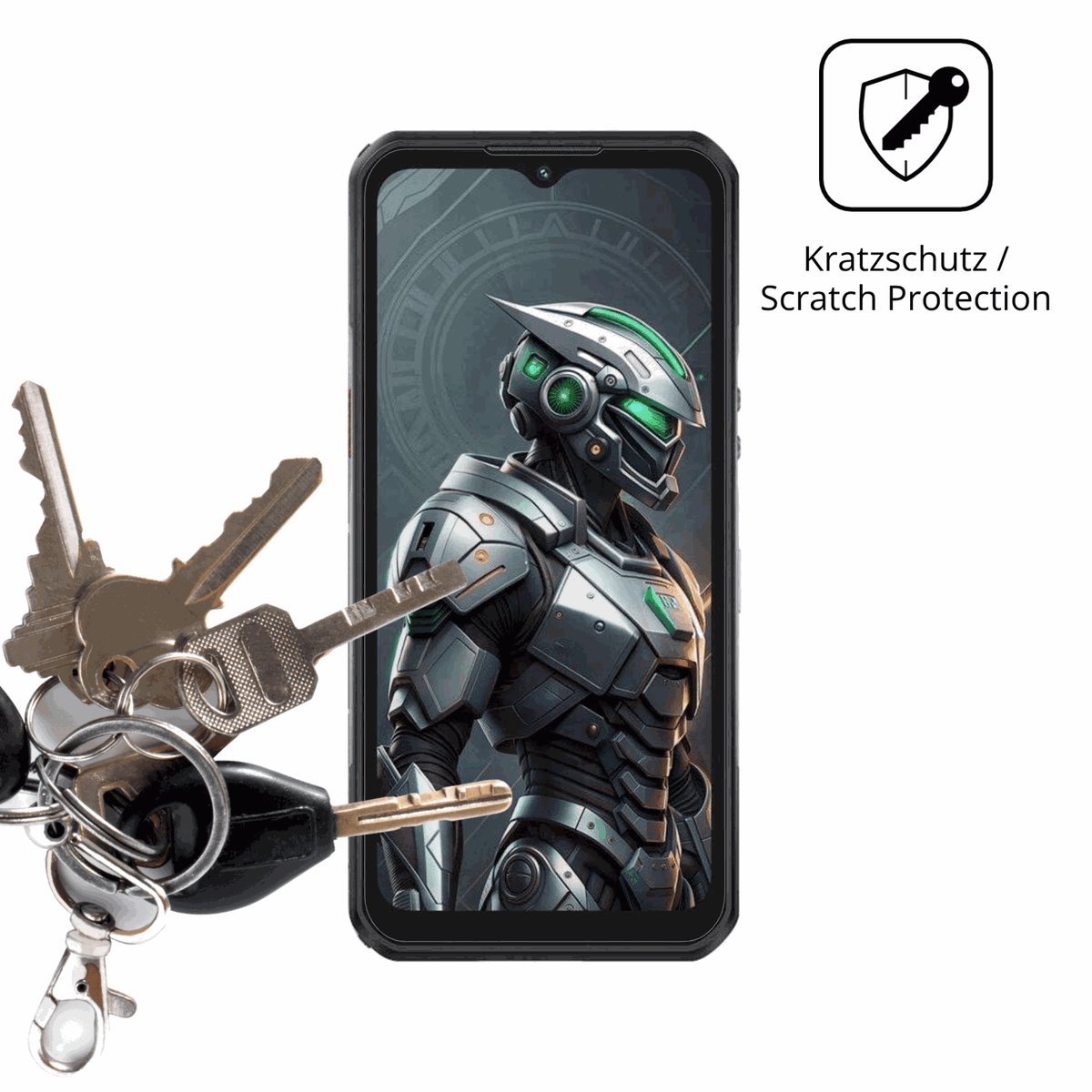 Schutz gegen Kratzer auf dem oukitelwp62 5g Glas durch Schlüssel oder Ähnliches