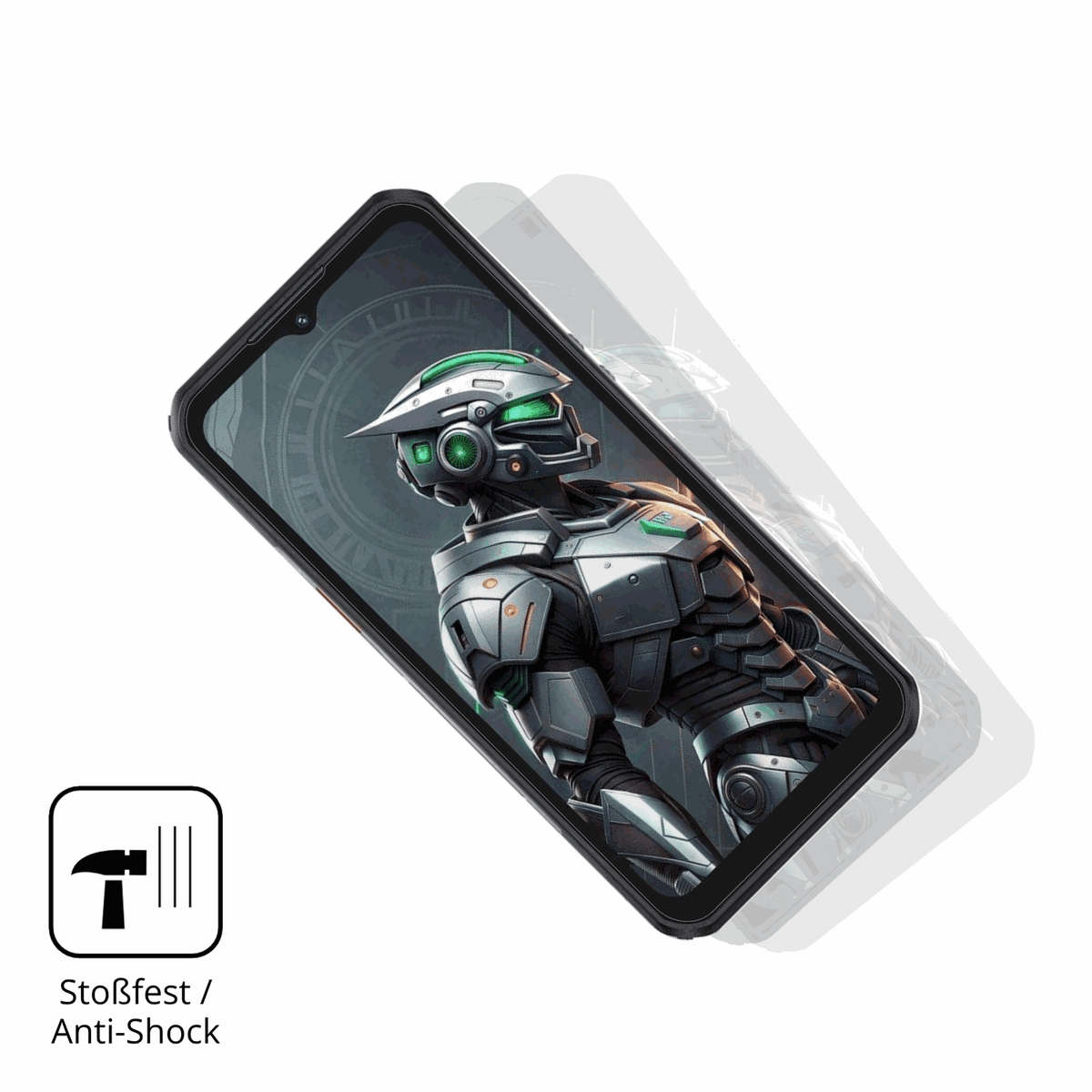 Schutz gegen Kratzer auf dem oukitelwp62 5g Glas durch Schlüssel, Stöße gegen die Tischkante oder Stürze