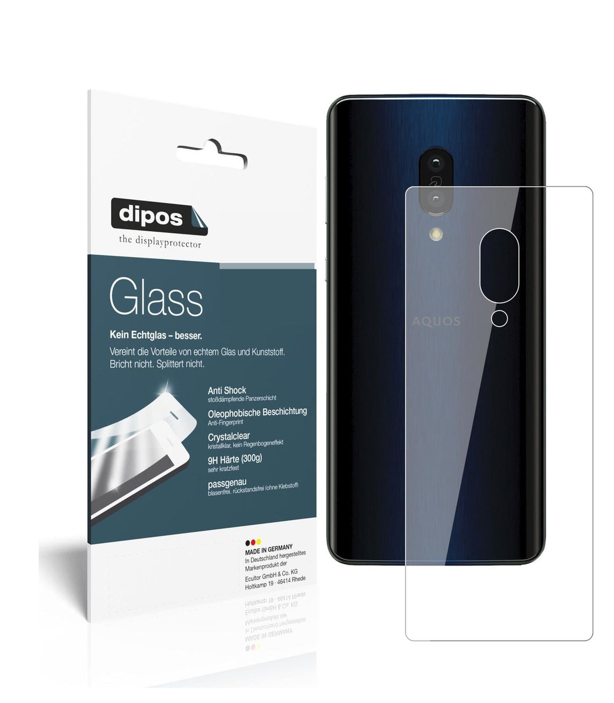 1x 9H Schutzfolie für Sharp Aquos Zero 2 Rückseite Panzerfolie