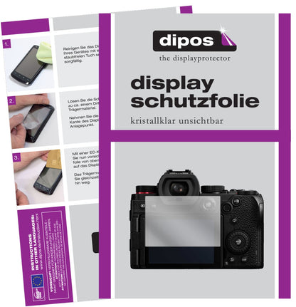 Klare Displayschutzfolie von dipos passend für Panasonic Lumix DC-S5, präziser Zuschnitt und blasenfrei montiert