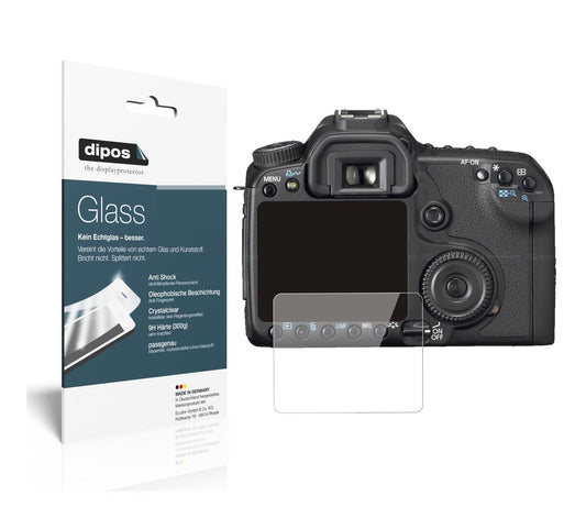 Klare Displayschutzfolie von dipos passend für Canon Eos 50D, 9H kratzfest und blasenfrei montiert