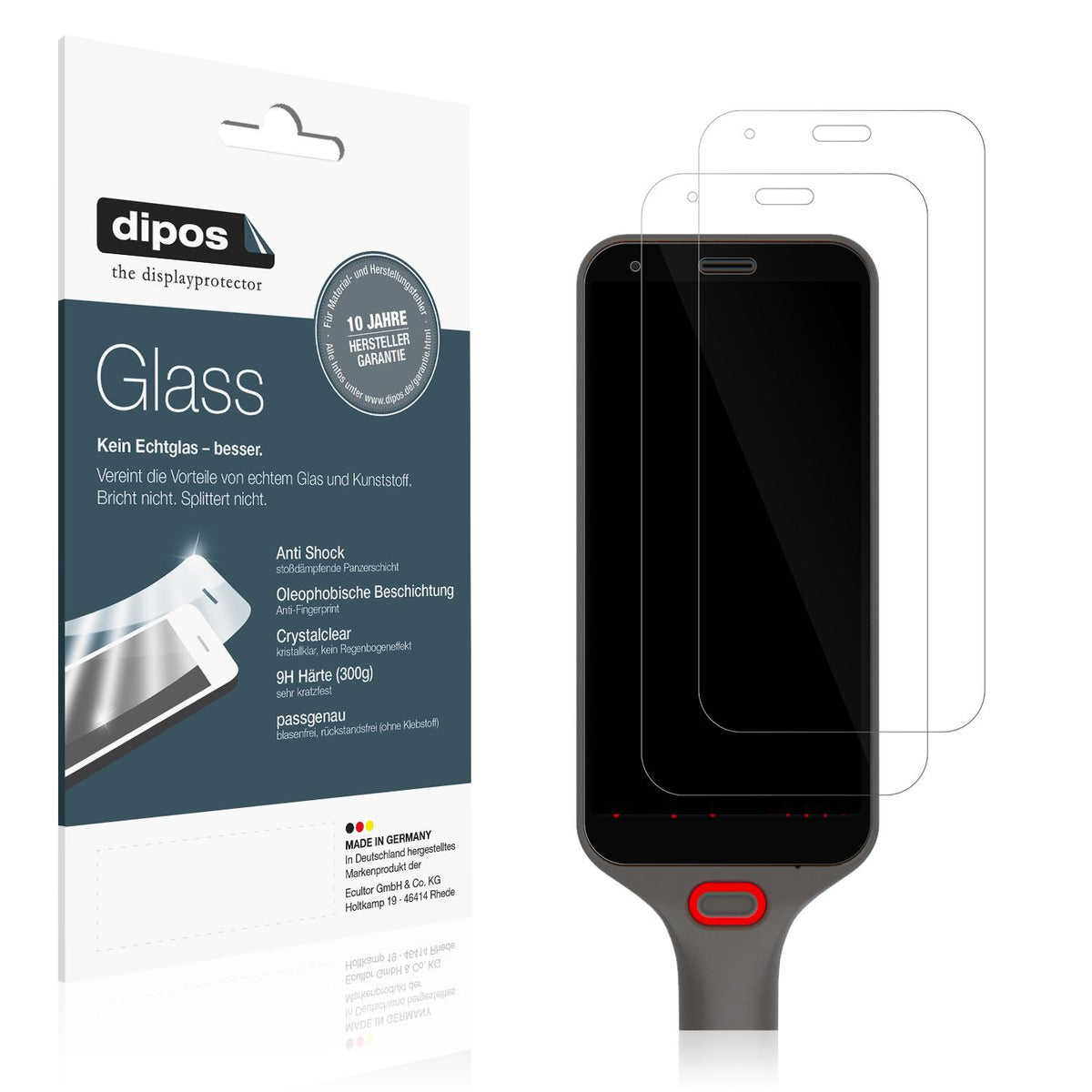 Klare Displayschutzfolie von dipos passend für Honeywell CS32, 9H kratzfest und blasenfrei montiert