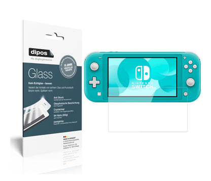 Klare Displayschutzfolie von dipos passend für Nintendo Switch Lite, 9H kratzfest und blasenfrei montiert