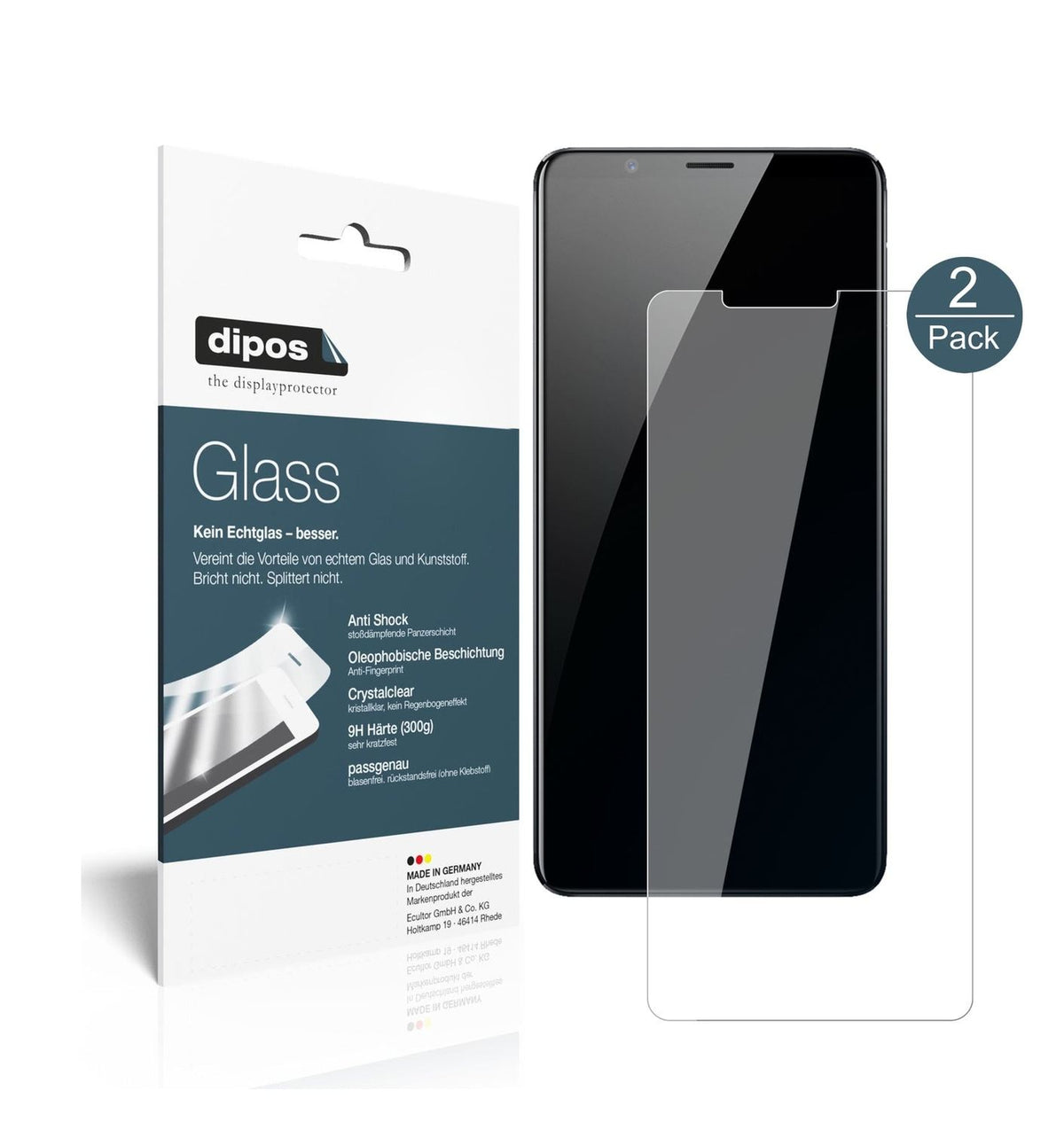 Klare Displayschutzfolie von dipos passend für Nubia Red Magic, 9H kratzfest und blasenfrei montiert