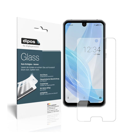 Klare Displayschutzfolie von dipos passend für Sharp Aquos R2 Compact, 9H kratzfest und blasenfrei montiert