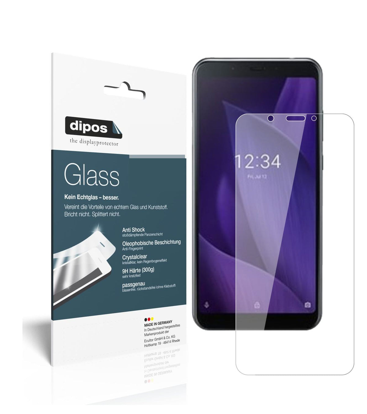 Klare Displayschutzfolie von dipos passend für Sharp Aquos V, 9H kratzfest und blasenfrei montiert