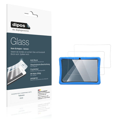 Klare Displayschutzfolie von dipos passend für Tabwee K10, 9H kratzfest und blasenfrei montiert