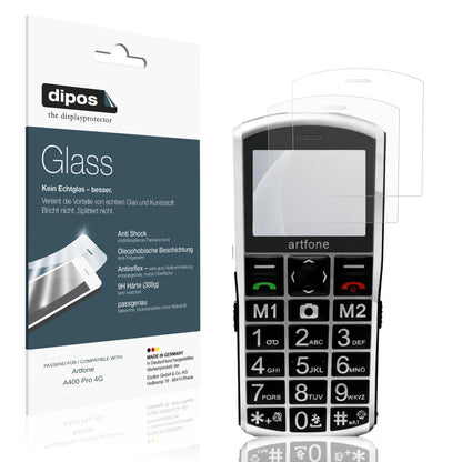 Matte Displayschutzfolie von dipos passend für Artfone A400 Pro 4G, 9H kratzfest und blasenfrei montiert