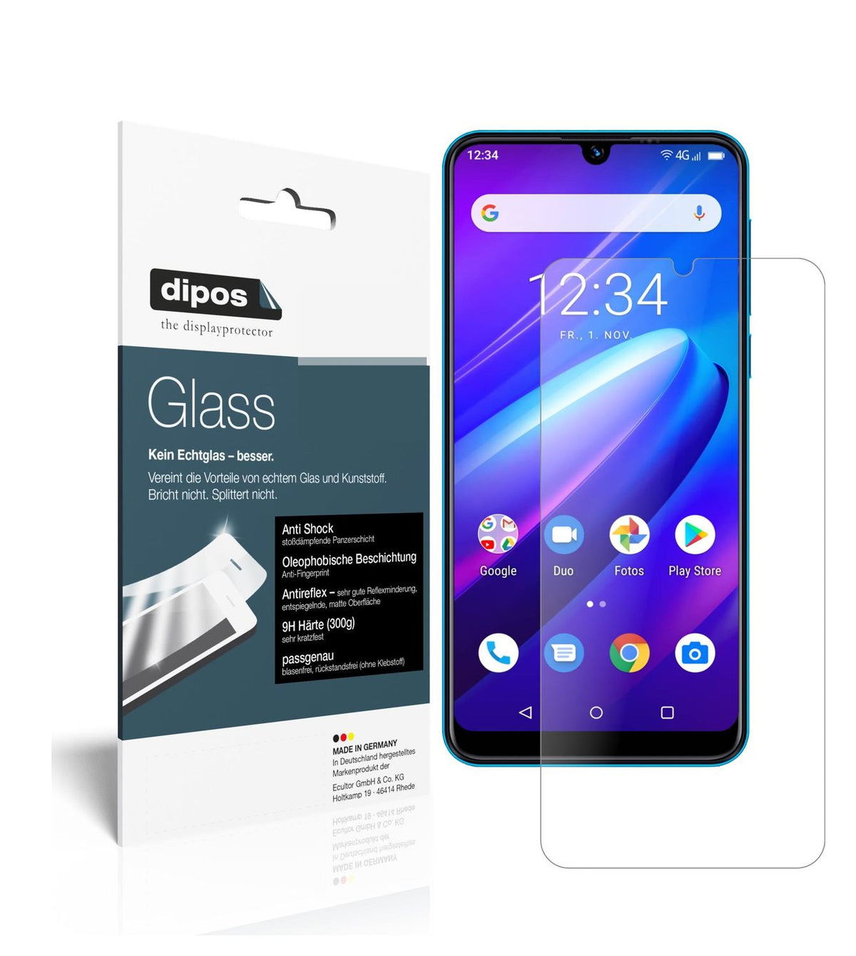 Matte Displayschutzfolie von dipos passend für Beafon M6, 9H kratzfest und blasenfrei montiert
