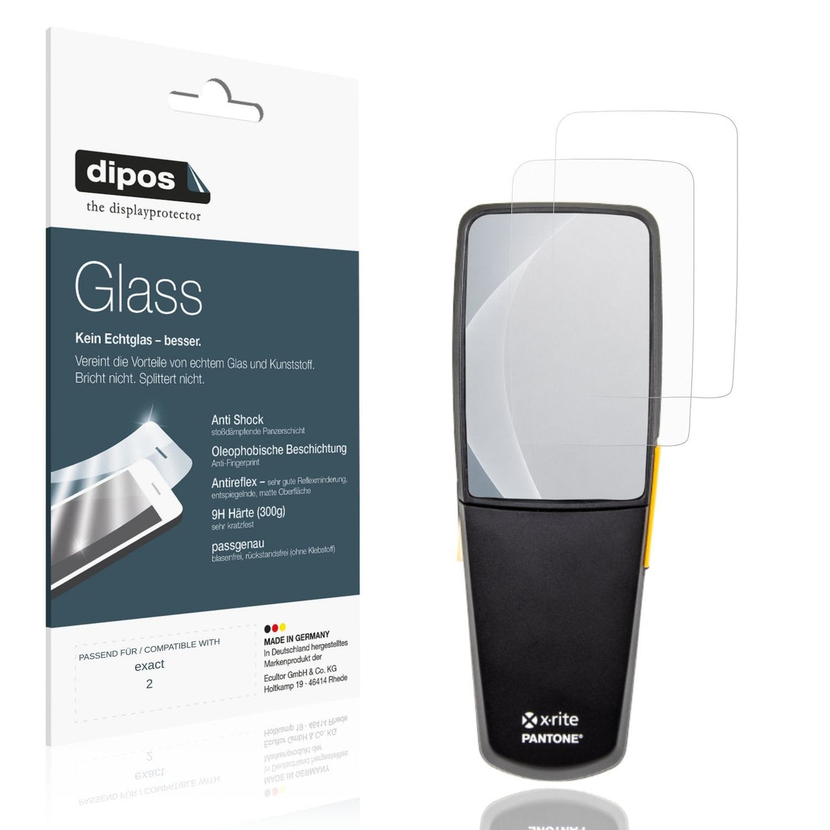 Matte Displayschutzfolie von dipos passend für exact 2, 9H kratzfest und blasenfrei montiert