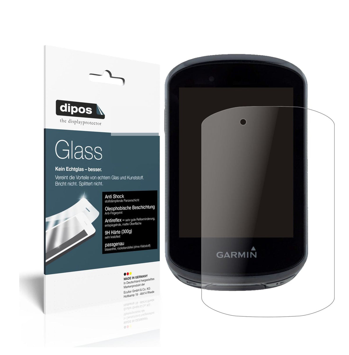 Matte Displayschutzfolie von dipos passend für Garmin Edge 830, 9H kratzfest und blasenfrei montiert