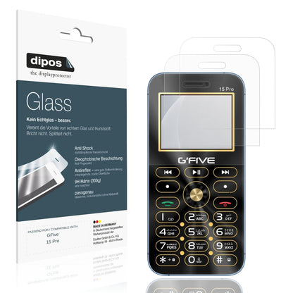 Matte Displayschutzfolie von dipos passend für GFive 15 Pro, 9H kratzfest und blasenfrei montiert