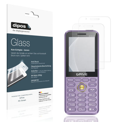 Matte Displayschutzfolie von dipos passend für GFive 4G Smart, 9H kratzfest und blasenfrei montiert