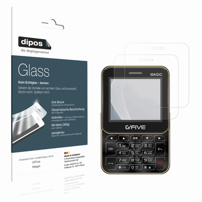 Matte Displayschutzfolie von dipos passend für GFive Magic, 9H kratzfest und blasenfrei montiert
