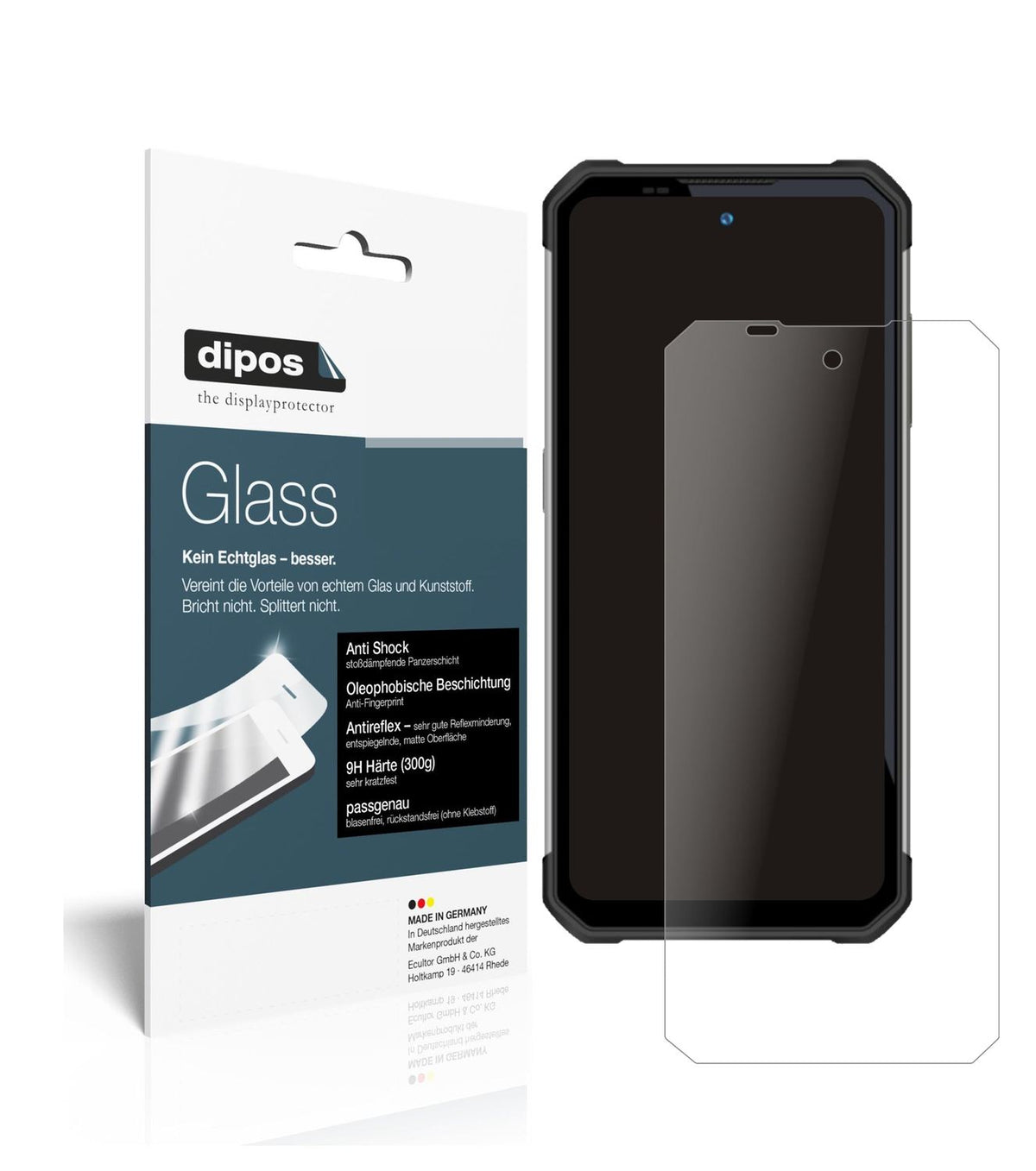 Matte Displayschutzfolie von dipos passend für Oukitel WP17, 9H kratzfest und blasenfrei montiert