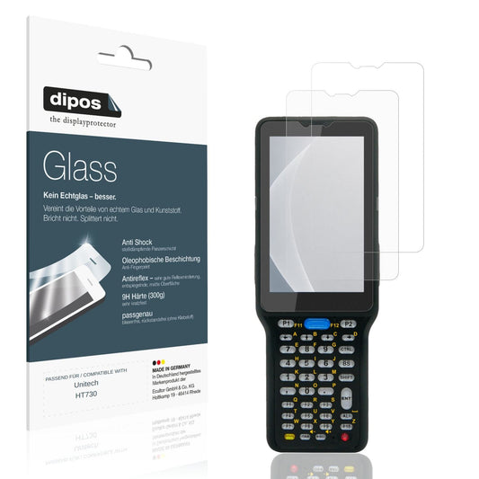 Matte Displayschutzfolie von dipos passend für Unitech HT730, 9H kratzfest und blasenfrei montiert