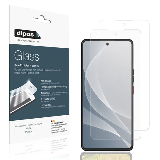 Matte Displayschutzfolie von dipos passend für Volla Plinius, 9H kratzfest und blasenfrei montiert
