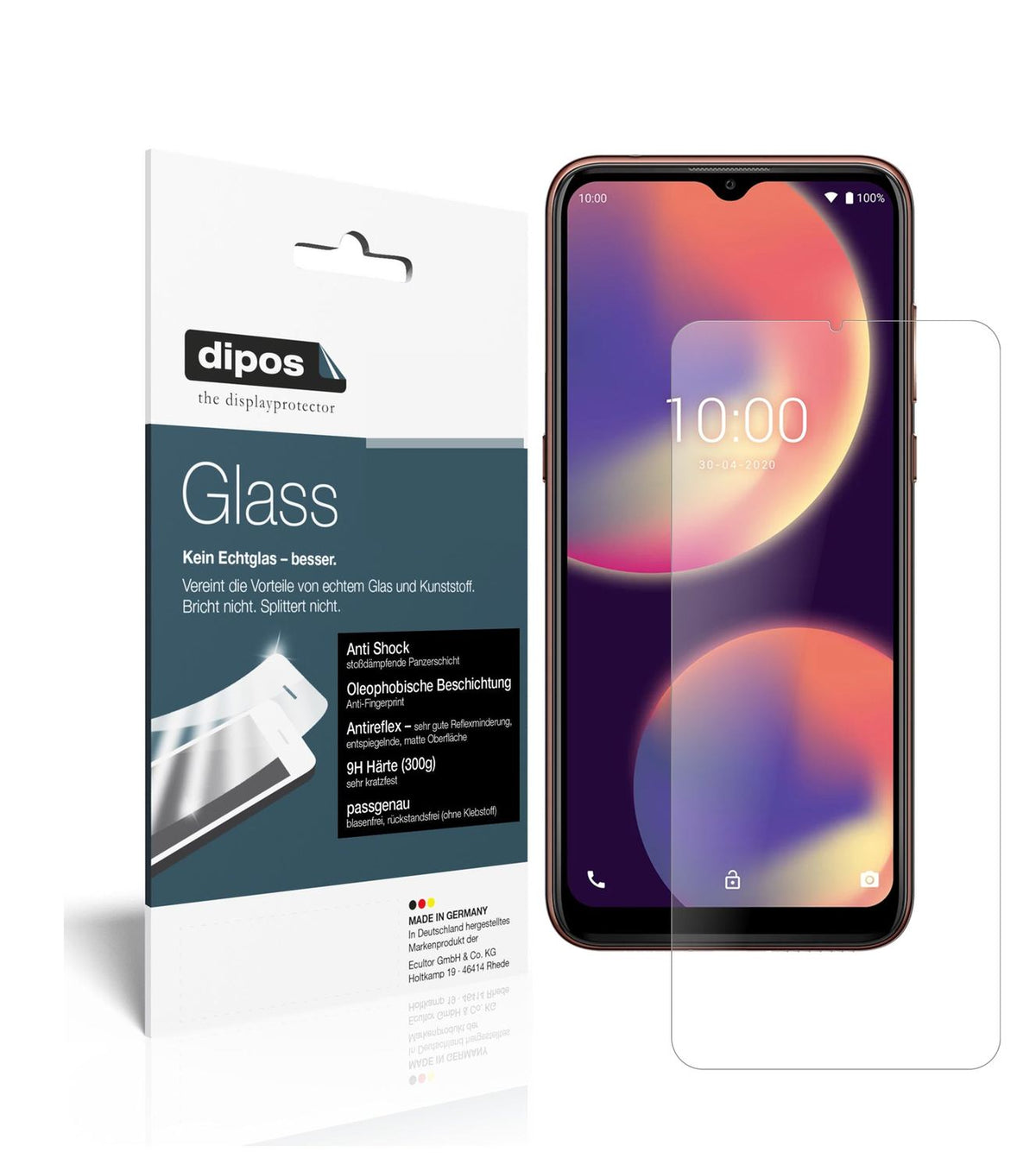 Matte Displayschutzfolie von dipos passend für Wiko View 4, 9H kratzfest und blasenfrei montiert