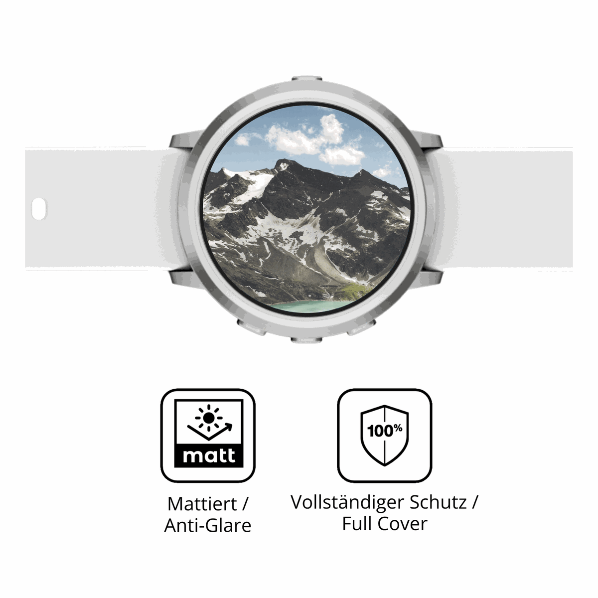 Flexible TPU-Folie passend zugeschnitten für Pebble Round 2, vollständige Abdeckung