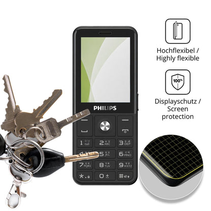 dipos Displayschutz für Philips E2221, transparente Oberfläche, perfekte Passform auch für die Rundungen