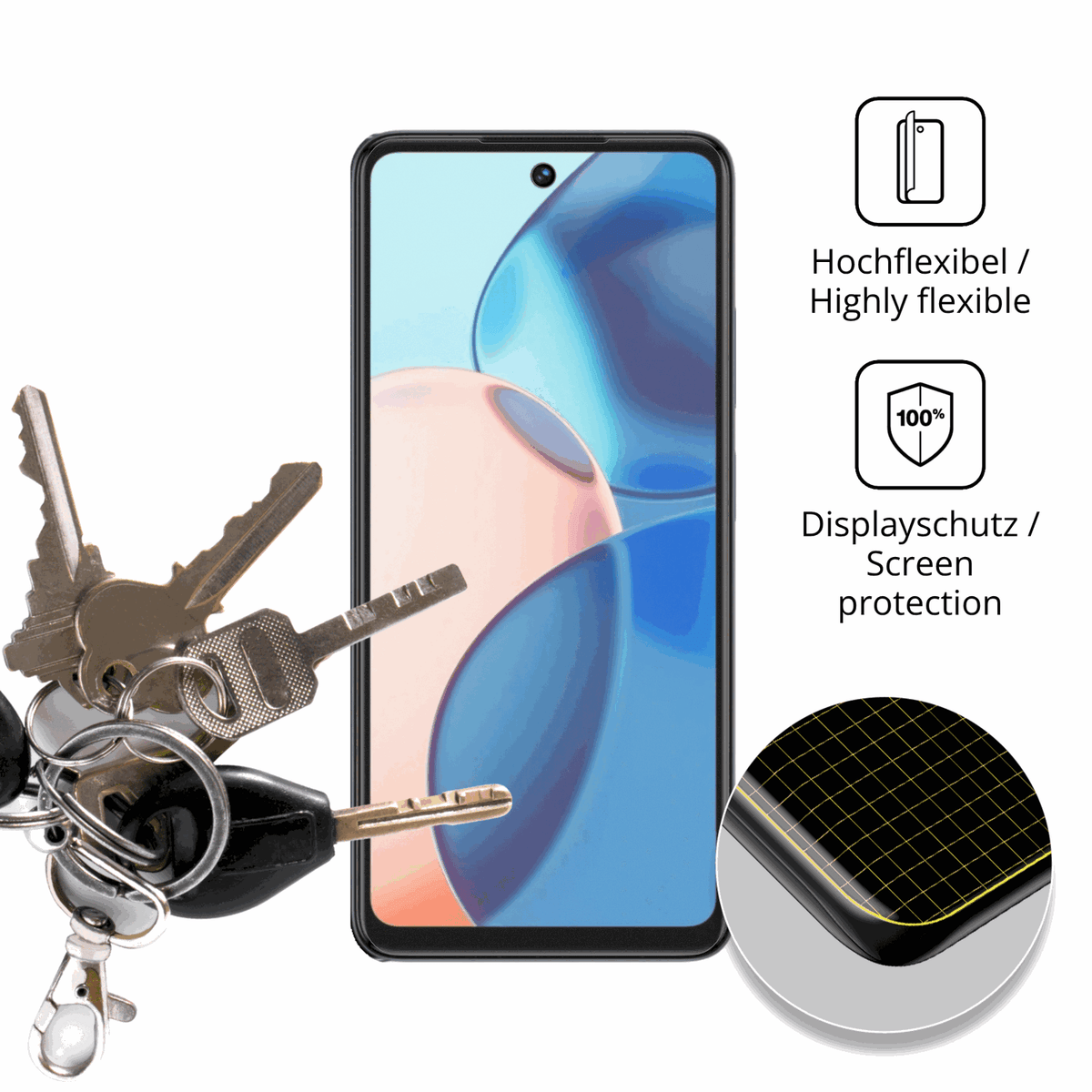 dipos Displayschutz für Philips Omni 10, transparente Oberfläche, perfekte Passform auch für die Rundungen