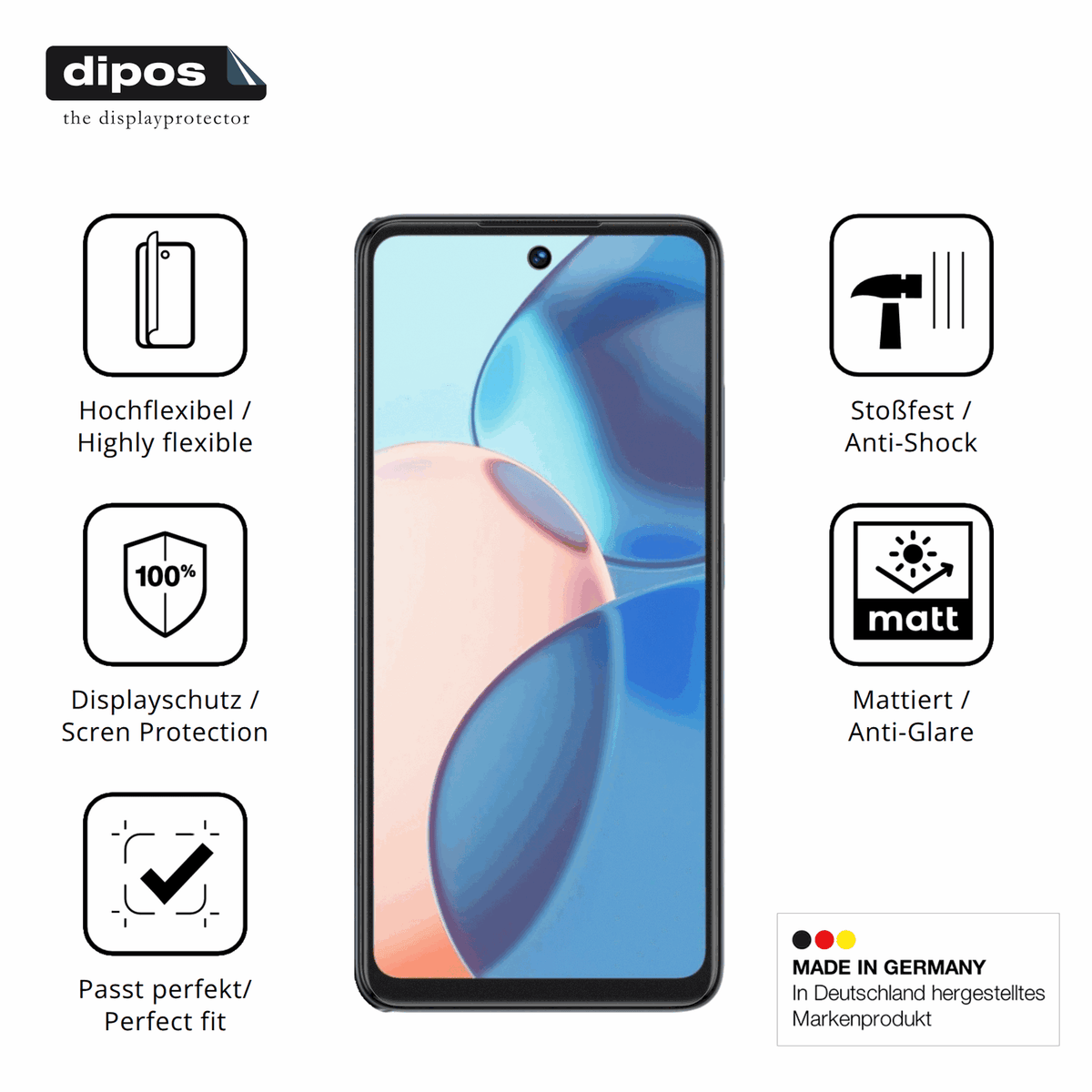 Displayschutz hergestellt in Deutschland, höchste Qualität made in Germany